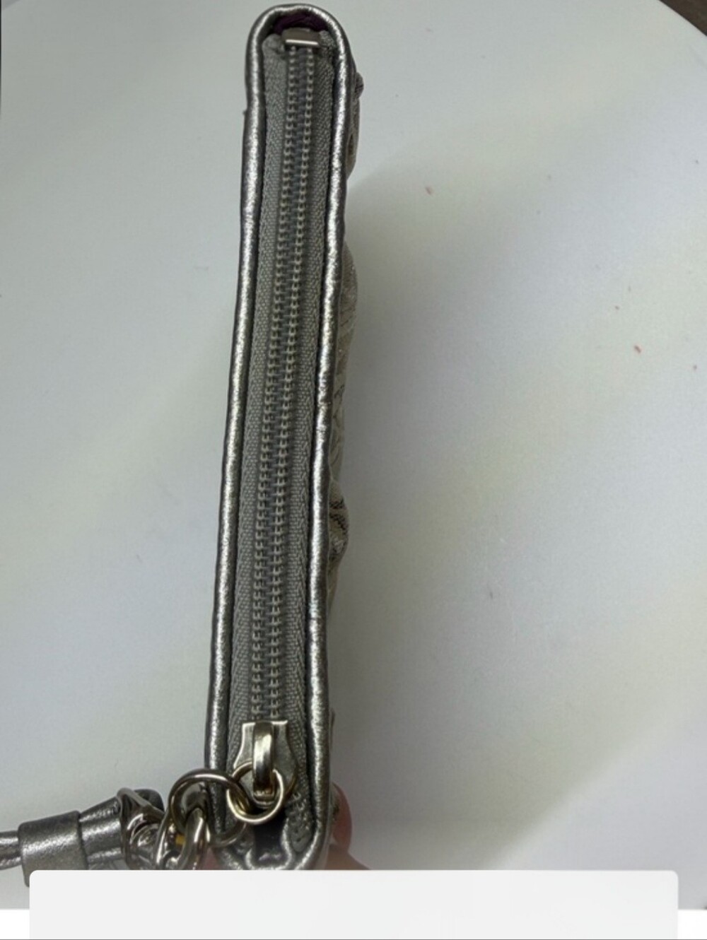 Coach Metallic Silver Signature Wristlet - Picture 7 of 8